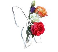 Clear Acrylic Butterfly Vase - Butterfly-Shaped Crystal Transparent Acrylic Vase | Decorative Butterfly Vase Decor | Cartoon Butterfly Single Flower Pot for Kids, Adults, Friends, Family