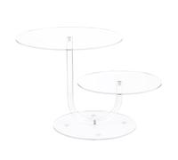 Clear Acrylic Cake Stand - Adjustable Cupcake Display Tower, Two Tier Dessert Holder, Transparent Pastry Presentation Display System, Elegant Tiered Cupcake Serving For Wedding Birthday