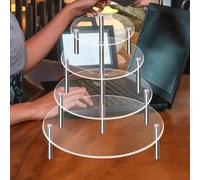 Clear Acrylic Cake Stand Set for Wedding and Party Use, Strong and Stable Display for Cakes, Cupcakes, and Muffins, Easy Assembly and Storage (XL)