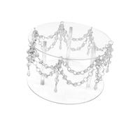 Clear Acrylic Cake Stand with Crystal Beads Chain for Showcasing Cupcakes Macarons and Pastries Dessert in Gatherings Clear Cake Stand