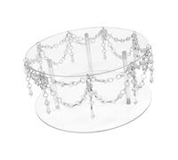 Clear Acrylic Cake Stand with Crystal Beads Chain for Showcasing Cupcakes Macarons and Pastries Dessert in Gatherings Clear Cake Stand