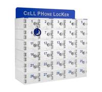 Clear Acrylic Cell Phone Locker Box with 30 Slots Wall-Mounted Storage Cabinet Secure Cellphone nizer for Offices Classrooms Factories and Events