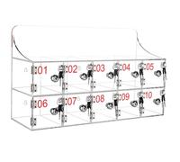 Clear Acrylic Cell Phone Locker Cabinet - Secure Lockable Floor Standing Storage for Classroom Office & Gym Devices - Perfect for Training Rooms & Shared Spaces