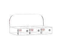 Clear Acrylic Cell Phone Locker - Wall Mounted Mobile Phone Storage Box with Locks & Keys for Classroom, Office, Exam - 3 Compartment Locking Storage Solution