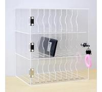 Clear Acrylic Cell Phone Storage Locker Bin - 80 Grid Lock Box for School, Office, Meeting Room, Classroom - Secure & nized Cell Phone Management Solution