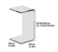 Clear Acrylic Coffee Table - Modern U-Shaped Side Table for Living Room, Bedroom, Office & Small Spaces - Multipurpose End Table (Blue, 30x30x65cm)