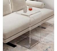 Clear Acrylic Coffee Table, U-Shaped End Table for Living Room, Bedroom, Office - Space-Saving Design for Small Areas