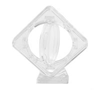 Clear Acrylic Coin Display Case 40mm Diameter Protective Storage Box for Commemorative Medal Collection with Display Stand