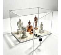 Clear Acrylic Display Box with Lock & Key, Storage Showcase with Door