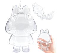 Clear Acrylic Display Case for Blind Box Figures, Protective Case for Crybaby with Metal Hanging Chain, Dustproof Scratch-Resistant Case Cover for Mini Collectible Dolls