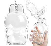 Clear Acrylic Display Case for Blind Box Figures, Protective Case for Labubu The Monsters with Metal Hanging Chain, Dustproof Scratch-Resistant Case Cover for Mini Collectible Dolls (Sitting)