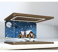 Clear Acrylic Display Case for LEGO 21330 Home Alone Model, Le/go model display box Dustproof Showcase, best gift.(Display box only) (With light)