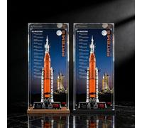Clear Acrylic display case for LEGO 42221 Artemis Space Launch System - Storage box - Dustproof - Thickened - Transparent - Compatible with 42221 (Display case only, set not included) (B,Black)