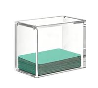 Clear Acrylic Display Case UV Shielding Stackable Organizer Bins | Booster Box Storage Case Acrylic Protector for Doll Figure Perfume Card Museum Collector Shelf Table Living Bedroom Study