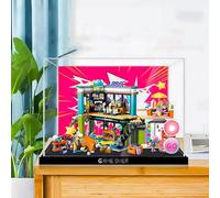 Clear Acrylic Display Case with UV Background for le-go 42674 Comic Book and Video Game Store, High Transparency, Dustproof Collector Showcase, Stackable Storage Box