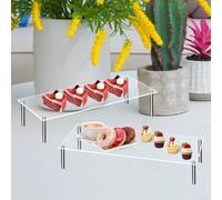 Clear Acrylic Display Stand for Bakery Items, Cosmetics, Jewelry, Cupcakes, and Figures Providing and Stable Product Showcase (30 * 15 * 10cm)