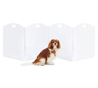 Clear Acrylic Dog Gate for The House - Freestanding Pet Barrier for Doorways, Folding Free Standing Puppy Cat Fence for Inside, 4 Panel
