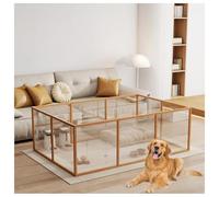 Clear Acrylic Dog Playpen Indoor, Puppy Cat Small Pet Play Pen, Pet Cat Foldable Playpen for Rabbits, Dog Fence Crate Kennel Whelping Cage，Suitable for Dogs, Cats(8 pieces)