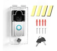 Clear Acrylic Doorbell Lock Box for Ring, Anti-Theft Vandal Proof Weatherproof Protective Case with Keys, Outdoor Security Enclosure Compatible with Ring Video Doorbell Battery, Plus, Pro