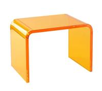 Clear Acrylic End Table, U Shaped Side Table With Rounded Edges, Modern Small Coffee Table For Small Spaces, Bedroom & Living Room Furniture