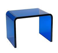 Clear Acrylic End Table,U Shaped Side Table with Rounded Edges, Stylish Modern Coffee Table Small Spaces Bedroom or Living Room Furniture(30.5x19.5x22cm(12x8x9), Blue)