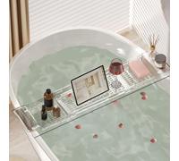 Clear Acrylic Expandable Bathtub Tray, Bathtub Caddy Tray, Adjustable Bath Tray For Tub, Bath Spa Tub Relaxing Caddy Luxury