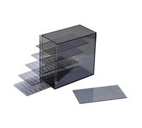 Zialofi Clear Acrylic Eyelash Organizer with 5 Tiers for Makeup Vanity, Black