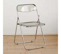 Clear Acrylic Folding Chair - Stackable Lucite Seating Easy to Clean Anti-Slip Design Thickened for Durability Perfect for Indoor & Outdoor Use Living Room & Events