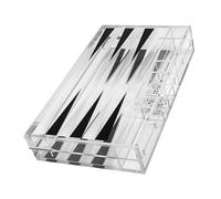 Clear Acrylic Game Board Folding Backgammon Set, Portable Family Strategy Format, Reversible Layout, Compact Storage Profile, Playing Pieces Ready Portable Backgammon Board Folding Strategy