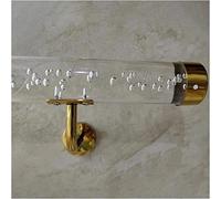 Clear Acrylic Handrail for Stairs, Clear Acrylic Stair Handrail Wall Mounted Banister Rails with Brackets Multicolor Multiple Sizes Pack of 1-4 Pieces(Gold,300cm(10ft))