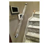 Clear Acrylic Handrails with Gold/Silver Brackets for Indoor Stairs, 3ft/4ft/5ft/6ft/10ft/12ft/14ft/20ft/23ft Round Lucite Transparent Wall Mount Handrail, Barrier-Free Staircase Grab Bar (Color : S