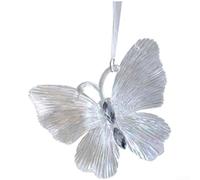 Clear Acrylic Hanging Ornaments for Christmas Trees Displaying Dynamic Multicolor Light Reflections and Various Holiday Themed Shapes (Butterfly)