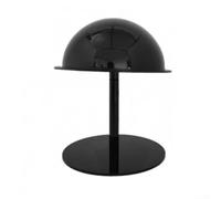 Clear Acrylic Hat Stand for Cowboy Hats, Baseball Caps and Wigs, Robust Display for Stands, 20 cm High with 15 cm Base for Salon Trade Fair and Home Organisation, Black (Is Black)