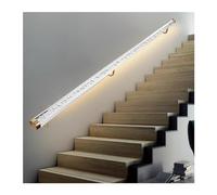 Clear Acrylic il for Indoor Stairs - Polished Transparent Grab Bar with Gold Brackets Available in 50-300 cm Lengths - Stylish Safety Solution for Home Decor