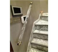 Clear Acrylic il with Gold/Silver Brackets 1m-7m Length Non-Slip Wall-Mounted Round il for Corridors Lofts Villas Supports 440 lbs Elegant Safety Solution