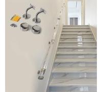 Clear Acrylic Indoor Stair ils, Wall-Mounted Railing for Stairs, Stylish ils for Hotel Lofts, Durable Silver Bracket, Modern Staircase Safety Solution