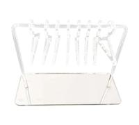 Clear Acrylic Jewelry Display Stand with Hanger, 8 Clear Hooks, Sturdy Cufflinks Display, Bed Headboard, Silver