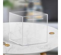 Clear Acrylic Money Saving Box | Clear Square Piggy Bank | Unopenable Bank Box For Adults Kids | Acrylic Money Saver Jar | Transparent Cash Coin Money Box