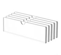 Clear Acrylic Name Plate Holders 5 Pack Featuring 20mm Slot for Rapid Paper Change and Binder Tape for Secure Attachment, for Workplace and Institutional Identification (5 pieces)