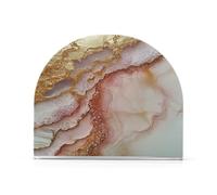 Clear Acrylic Napkin Dispenser 1 Pack 4mm Thick Acrylic Space-Saving Modern Design Napkin Fit Bathroom & Nightstand All Year Round Use Marble Rose Gold White