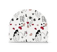 Clear Acrylic Napkin Dispenser 1 Pack Holds 50-60 Napkins Space-Saving Modern Design Napkin Fit Countertop & Coffee Table All Year Round Use Valentine's Day Doodle Love Heart