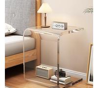 Clear Acrylic Nightstand with U-Shaped Design - Space-Saving Solution for Bedroom and Office Use
