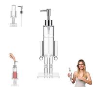 Clear Acrylic Nutcracker Soap Dispenser Christmas Nutcracker-Soap Bottle Dispensers Shower Washing Up Liquid Glass Nutcracker Refillable Hand Soaps Dispenser Pump for Kitchen Bathroom (Small)