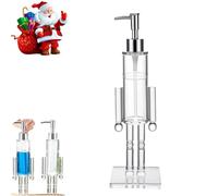 Clear Acrylic Nutcracker Soap Dispenser - Refillable Christmas Hand Soaps Bottle, Transparent Acrylic Festive Wash Liquid Lotion Pump for Holiday Bathroom & Home Kitchen (1 Pc)
