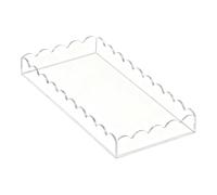 Clear Acrylic Organizer Tray, Sturdy Surfaces, 20x10x2.5cm, Scalloped Catchall Storage Organization, Holders And Dispensers, Versatile Placement, For Cabinet Kitchen Living Room