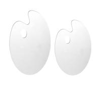 Clear Acrylic Paint Palette - 2pcs Acrylic Artist Palette - Non-Stick Oil Paint Palette - Art Transparent Paint Pallet, Oval Shaped Artist Painting Palette, Painting Palette (ellipse)