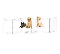 Clear Acrylic Pet Dog Gate - Folding Transparent Gates for Small Dogs Pets - Freestanding Foldable Tall Puppy Doggy Fence Door for Inside Indoor House Doorways Room Divider Barrier