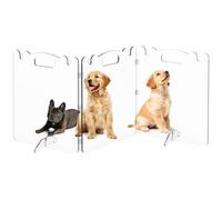Clear Acrylic Pet Dog Gate - Folding Transparent Gates for Small Dogs Pets - Freestanding Foldable Tall Puppy Doggy Fence Door for Inside Indoor House Doorways Room Divider Barrier