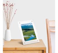 Clear Acrylic Photo Frame, Sturdy Photo Frame, Transparent Magnetic Display Stand, Good Present For Parents, Friends, Loved People On Thanksgiving, Christmas, New Year(10x15cm)