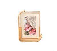Clear acrylic photo frame with double sided display designed to protect photos while offering an attractive way to show them (10 * 15cm Original wood color)